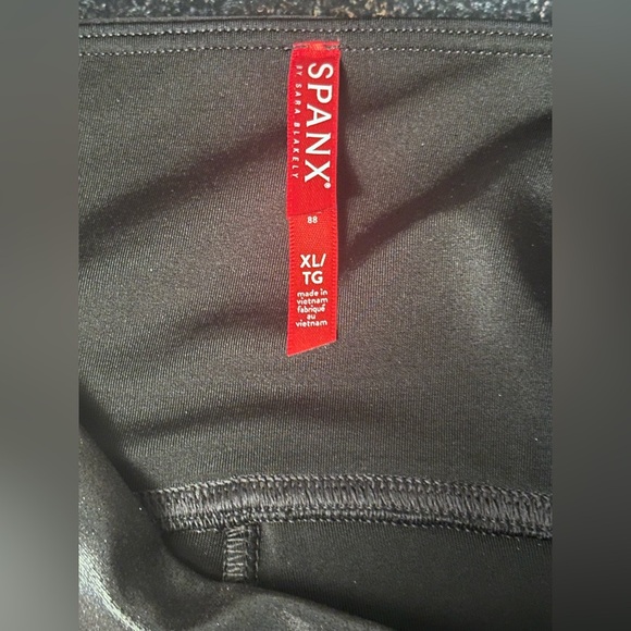 SPANX Women's Faux Leather Leggings Black XL High Waisted - Picture 4 of 4